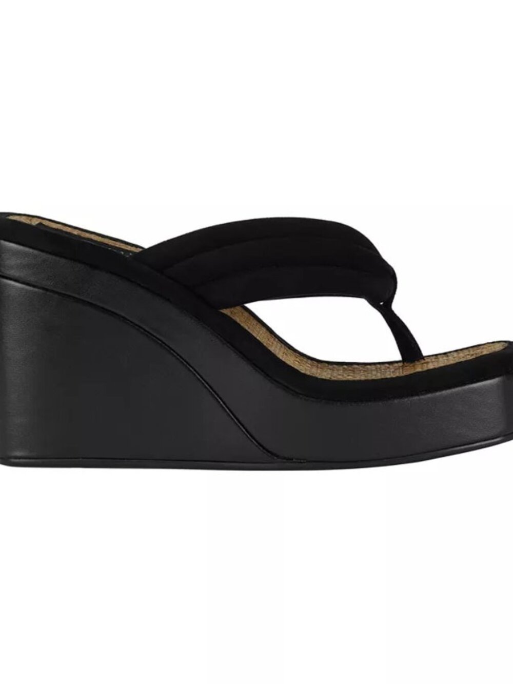 Jeffrey Campbell Women's Drama Queen Platform Sandals Black Suede Canvas Combo - Picture 3 of 4